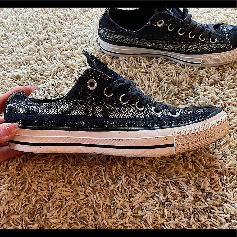 Converse Unisex Low Black Doby Weave Shoes